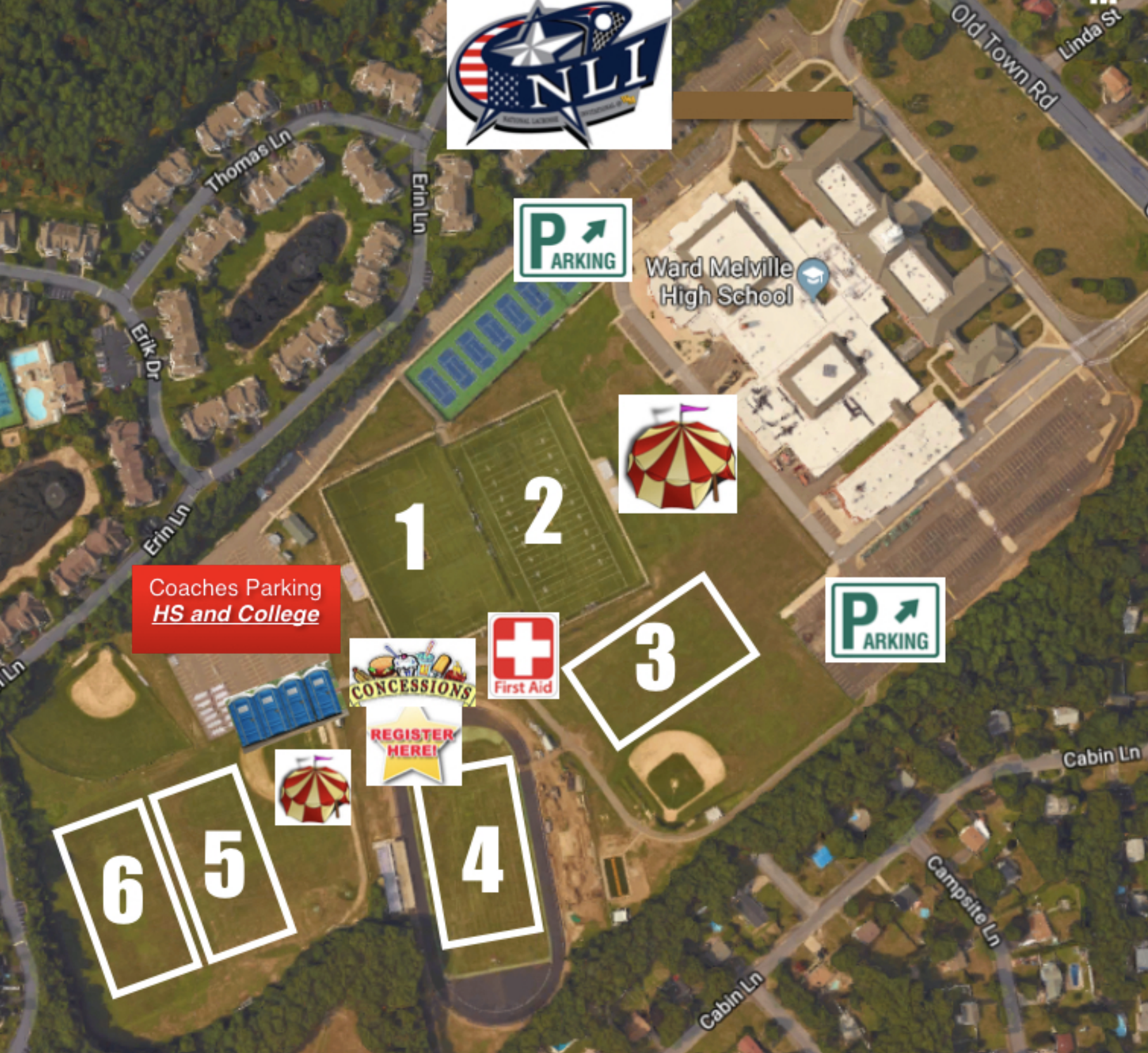 Location and Maps – National Lacrosse Invitational Ward Melville